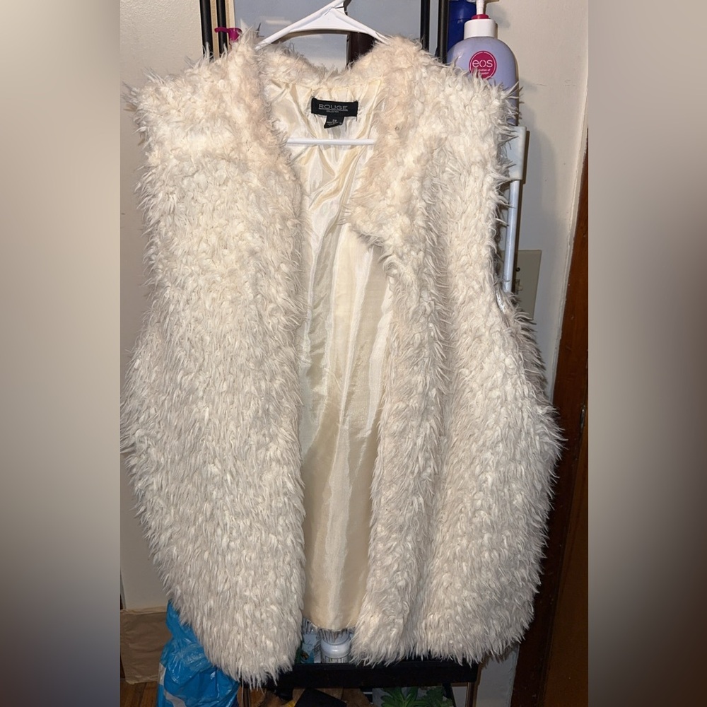 Cream Faux Fur Vest